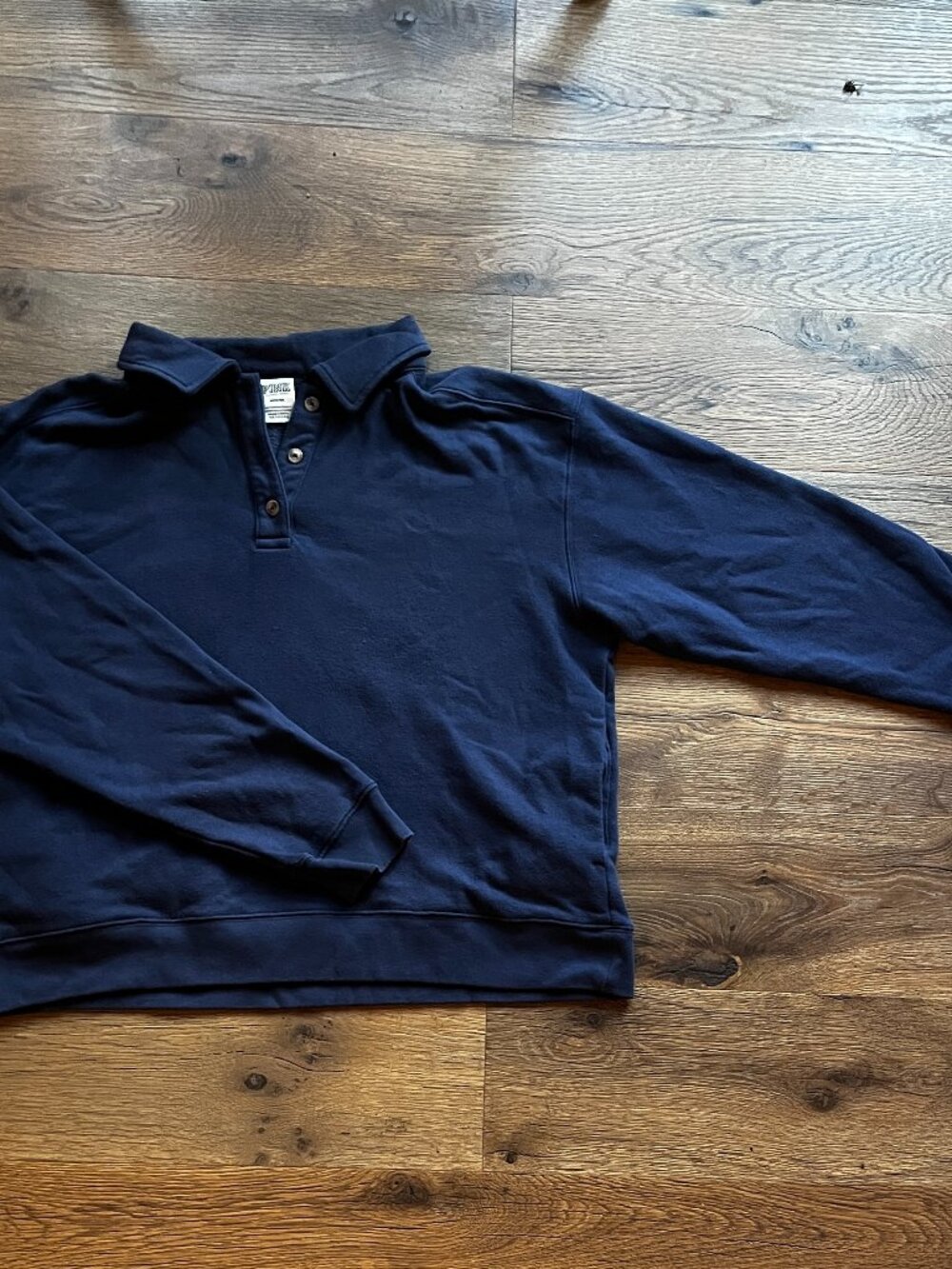 PINK Victoria's Secret Sweatshirt with Collar in Navy